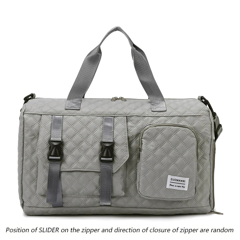 Durable Nylon Travel Duffle Bag, Portable Sports Gym Bag for Overnight Trips Shoulder Duffel Training Bag, Spacious Argyle