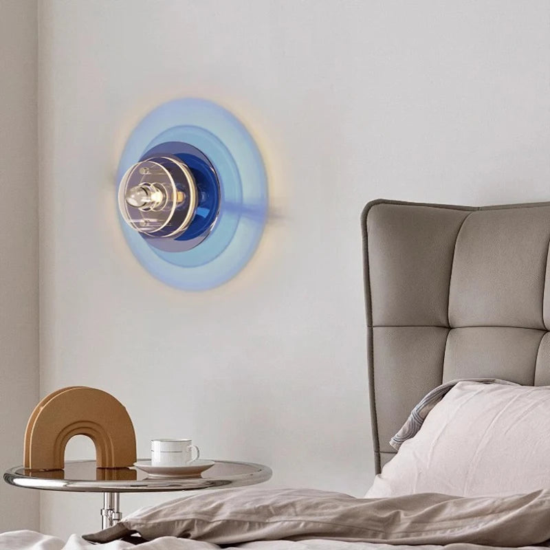 Italian Bauhaus LED Wall Lamps Living Room Bedroom Bedside Lamp Medieval Round Flying Saucer Wall Lights Bar Atmosphere Decor