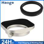 Haoge 39/43/46/49/52mm Square Metal Lens Hood for Fujifilm Leica Canon Nikon Sony Olympus Panasonic Zeiss Voigtlander Lens