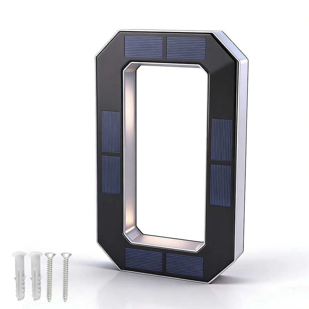 12CM Solar Lighted House Number Outside Light-up LED Address Number Waterproof House Number Light Address Sign Home Decor
