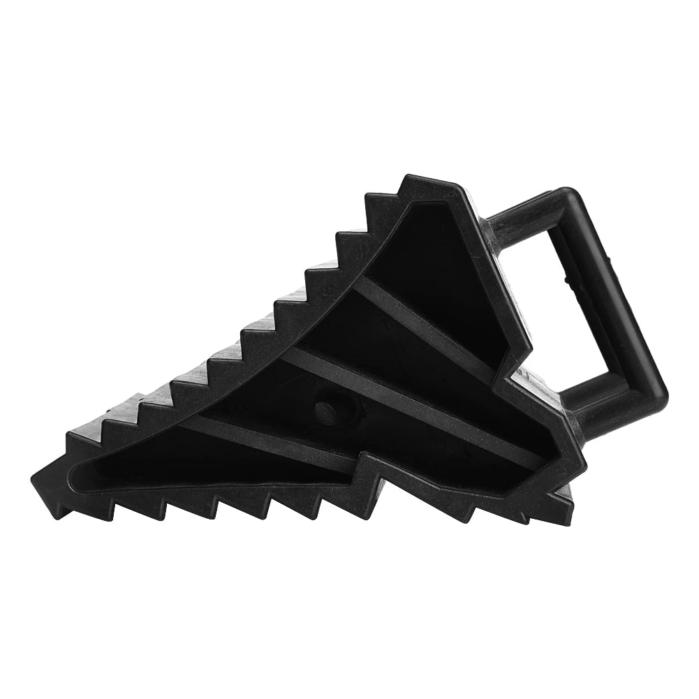 Car Wheel Chocks 2pc Triangular Anti-Slip Rubber Parking Wedges, Black
