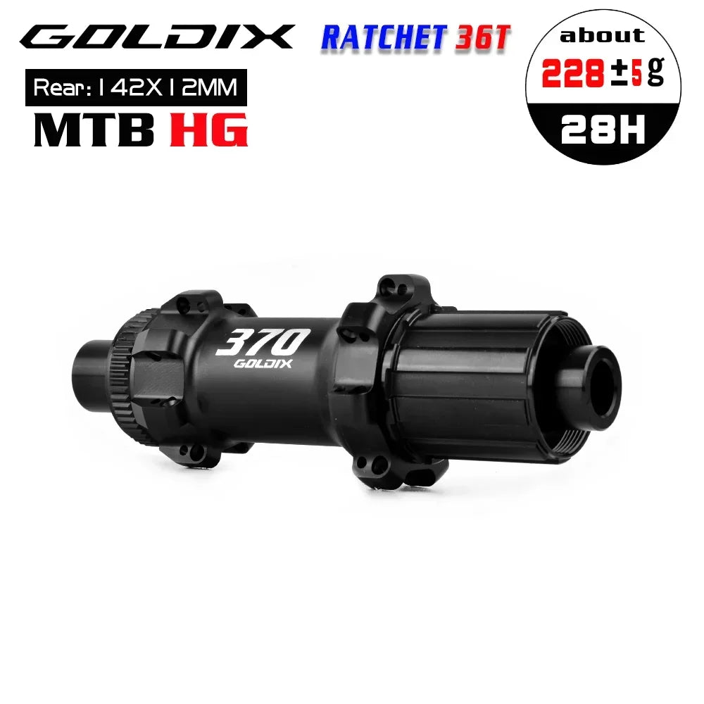 GOLDIX M370 MTB Hub Ratchet 36T 28 Hole Center Lock Disc Brake Straight Pull MTB Hub Thru/QR 148mm 141mm for SHIMANO SRAM