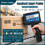 Phezer P17 Handheld Inkjet Printer Date Number Expiry Date Logo QR Bar Batch Code Expiry Date 12.7mm Label Printer 28 Languages