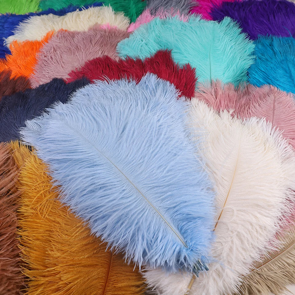 10Pcs 30-35cm Ostrich Feathers for Crafts Wedding Decoration 12-14" Handicraft Accessories Table Centerpieces Carnival Plumas
