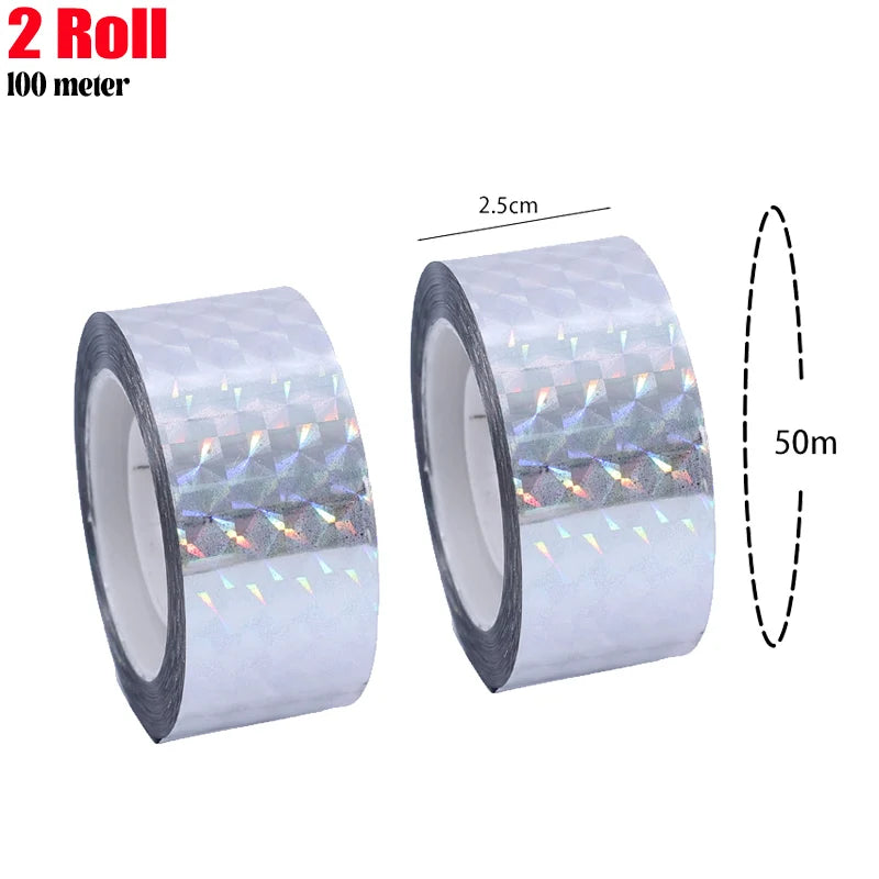 Bird Reflective Tape Repellent Pigeons Away Ribbon Anti Bird Laser Flash Tape Double Sided Garden Orchard Bird-proof Scare Tapes