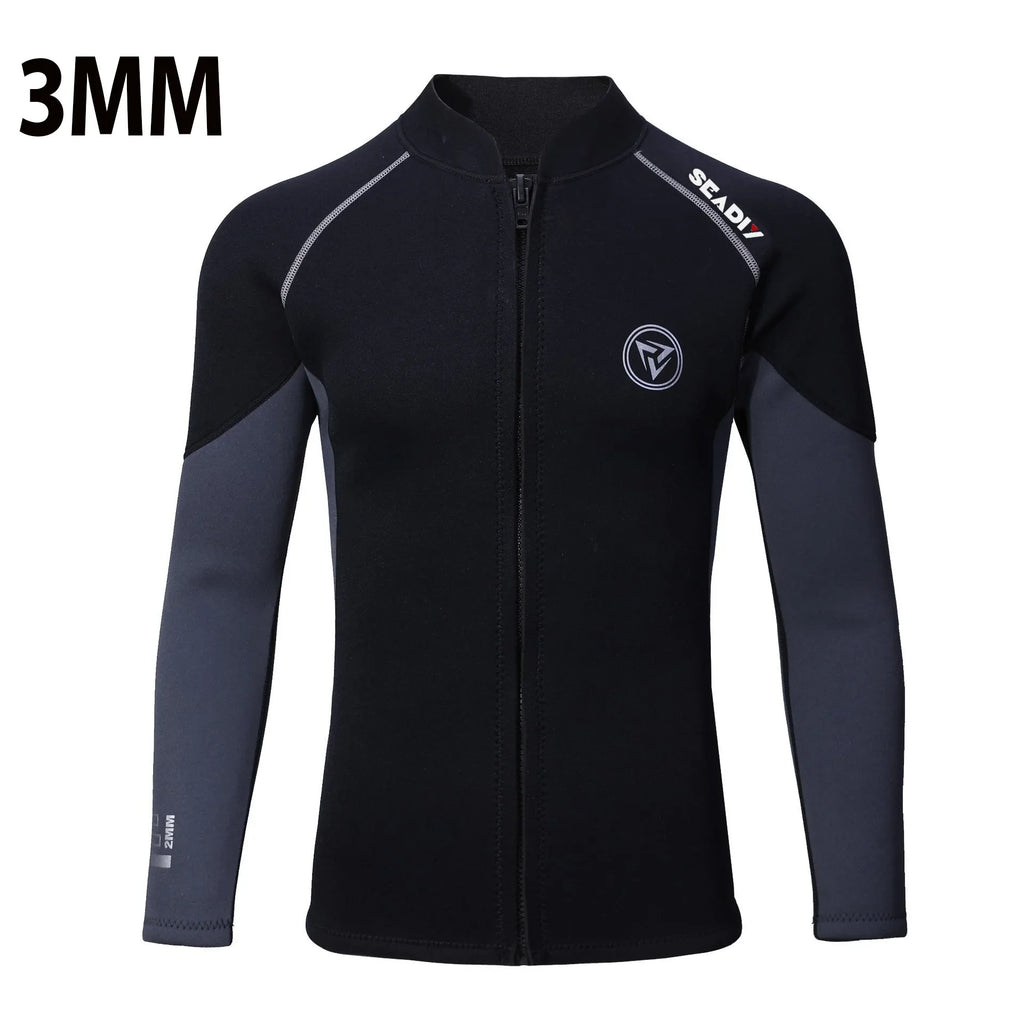 3mm/2mm Neoprene Wetsuit Men Jacket Pants for Swimming Surfing Scuba Diving Kayaking Kitesurf Front Zipper Swimwear Surf Suits