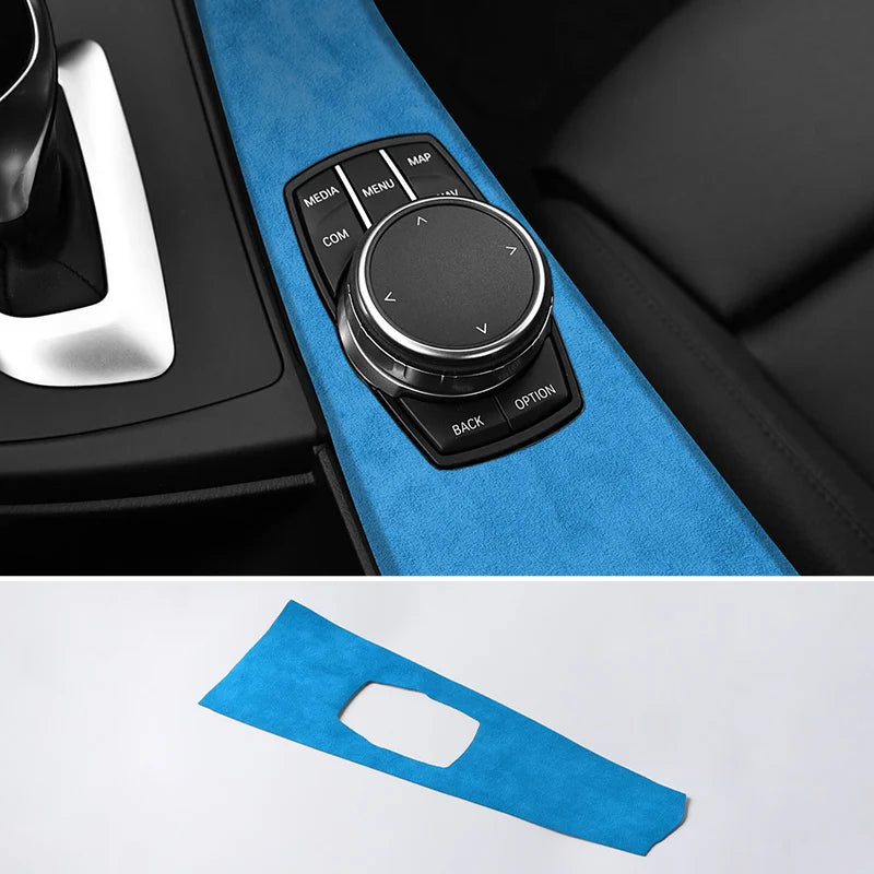 BMW 3 Series F30/F31/F34/F35/3GT Alcantara multimedia switch knob trim frame, LHD