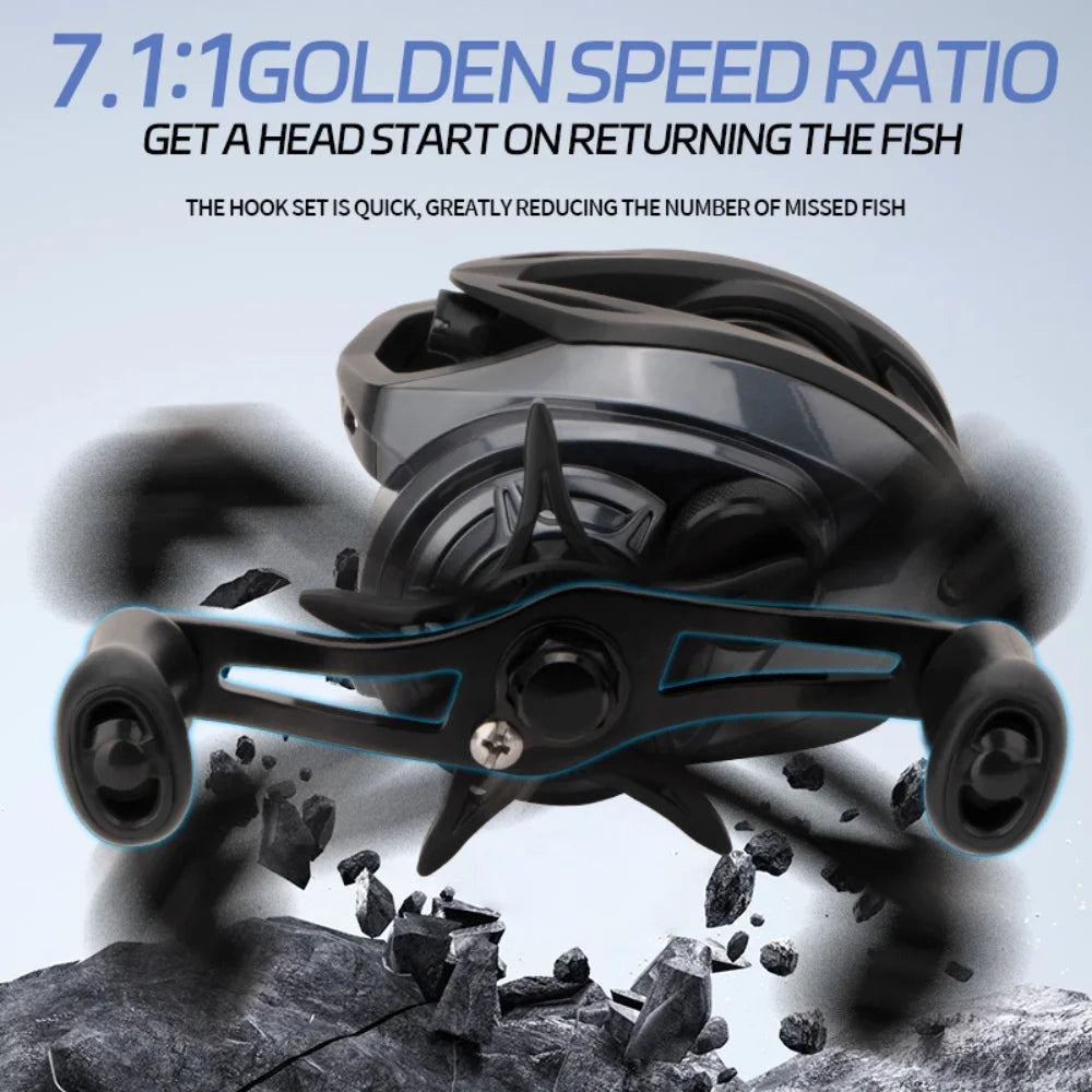 7.1:1 6+1BB DC Electronic Brake Baitcasting Reel Anti Backlash Smart Cast 6KG Drag 168g Lightweight Long Distance Lure Fishing