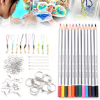 Heat Shrink Plastic Sheets Set Shrinky Art Film Paper Sheet Kit DIY Keychain Ornaments Creative Craft Embellishment Scrapbooking