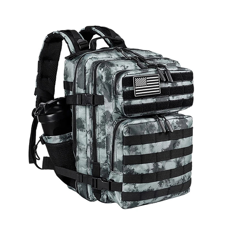 LHI 45L/35L/25L Tactical Backpack for Men and Women Waterproof Athlete Gym Outdoor Bag Travel Hiking Rucksack with Bottle Holder