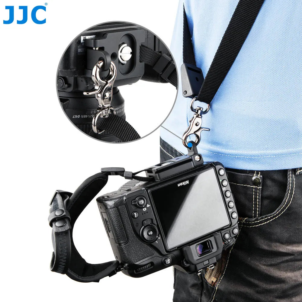JJC DSLR Camera Hand Grip Strap with Arca Swiss Quick Release Tripod Mount Plate for Canon Nikon Sony Fujifilm Olympus Panasonic