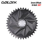 GOLDIX 8-Bolt Bicycle Chainring Wide and Narrow Teeth AERO Chainring CNC Hollow Cutting Machining for SRAM 8Bolt Crankset
