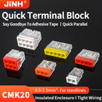 50Pcs Mini Quick Wire Connectors 2/3/4/5/6/8 Ports Terminal Block Hard Stainless Easy Electric Quick Push-In Light House Wiring