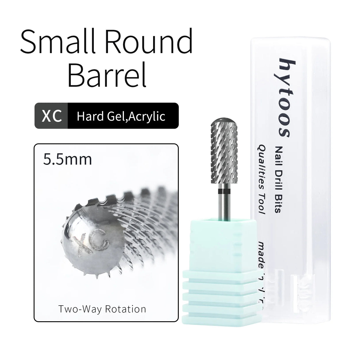HYTOOS 5.35mm Safety Barrel Nail Drill Bit – Pro Gel Polish Removal Bit for Electric Nail Files Fast & Safe Acrylic & Poly Gel