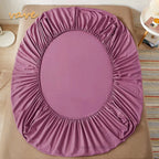Soft Cotton Fitted Sheet Single Double King Queen Size Mattress Cover with Elastic Band Bed Sheet Bed Linens 100/120/150/180/200