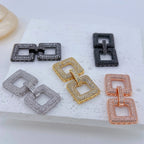 1 Pcs Wholesale Micro-set Square Necklace Bracelet Clasp Jewelry Accessories Full Zirconium Connecting Clasp DlY Accessories