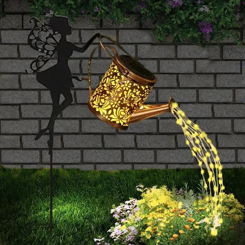 1pc Solar Watering Can with Lights,Solar Lanterns Outdoor Hanging Waterproof Garden Decor,Solar Garden Lights Yard Decorations