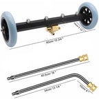 16in undercarriage pressure washer water broom 5000 PSI with 2 extension rods, 3pc set