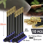 30-5m 1/4" 4/6mm Misting Cooling System 360° Free-bend Adjustable Nozzle Atomizer Sprayer for Outdoor Garden Irrigation Watering