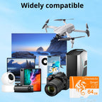 SomnAmbulist Memory Card 64GB High Speed Mini TF Card C10 U3 A1 for Drone Audio Surveillance Device 64GB TF Card