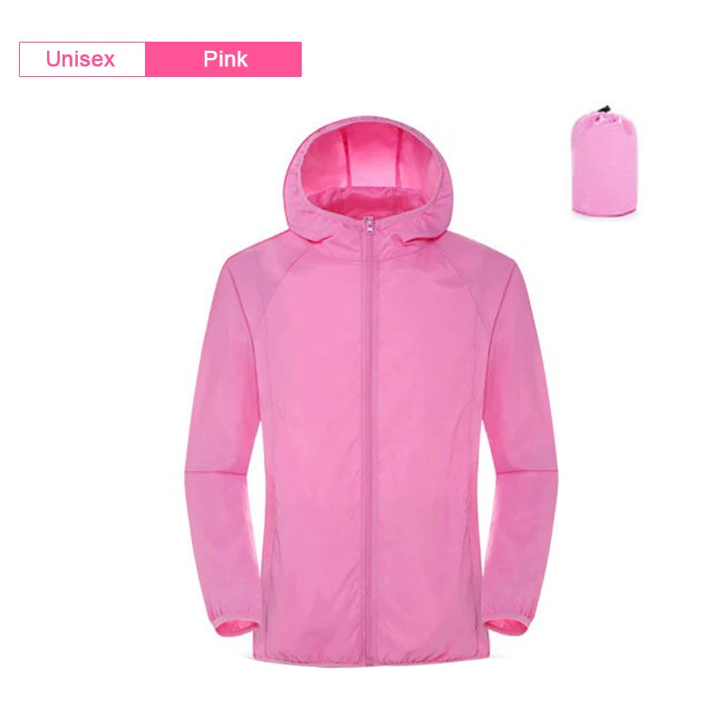 JNLN Camping Rain Jacket Men Women Waterproof Sun Protection Clothing Fishing Hunting Clothes Quick Dry Windbreaker With Pocket