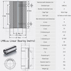 LM8uu LM8luu Linear Bearing Black Chrome Plated Rod Bushing for THE 100 3D Printer Prusa I3 Mk3S Maker TWCS Throttle Upgrade
