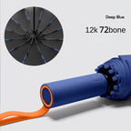 Super Strong Windproof Automatic Umbrella for Men and Women, 72 Bone, Large Rainproof, Sun UV Protection, Folding Rain Umbrellas