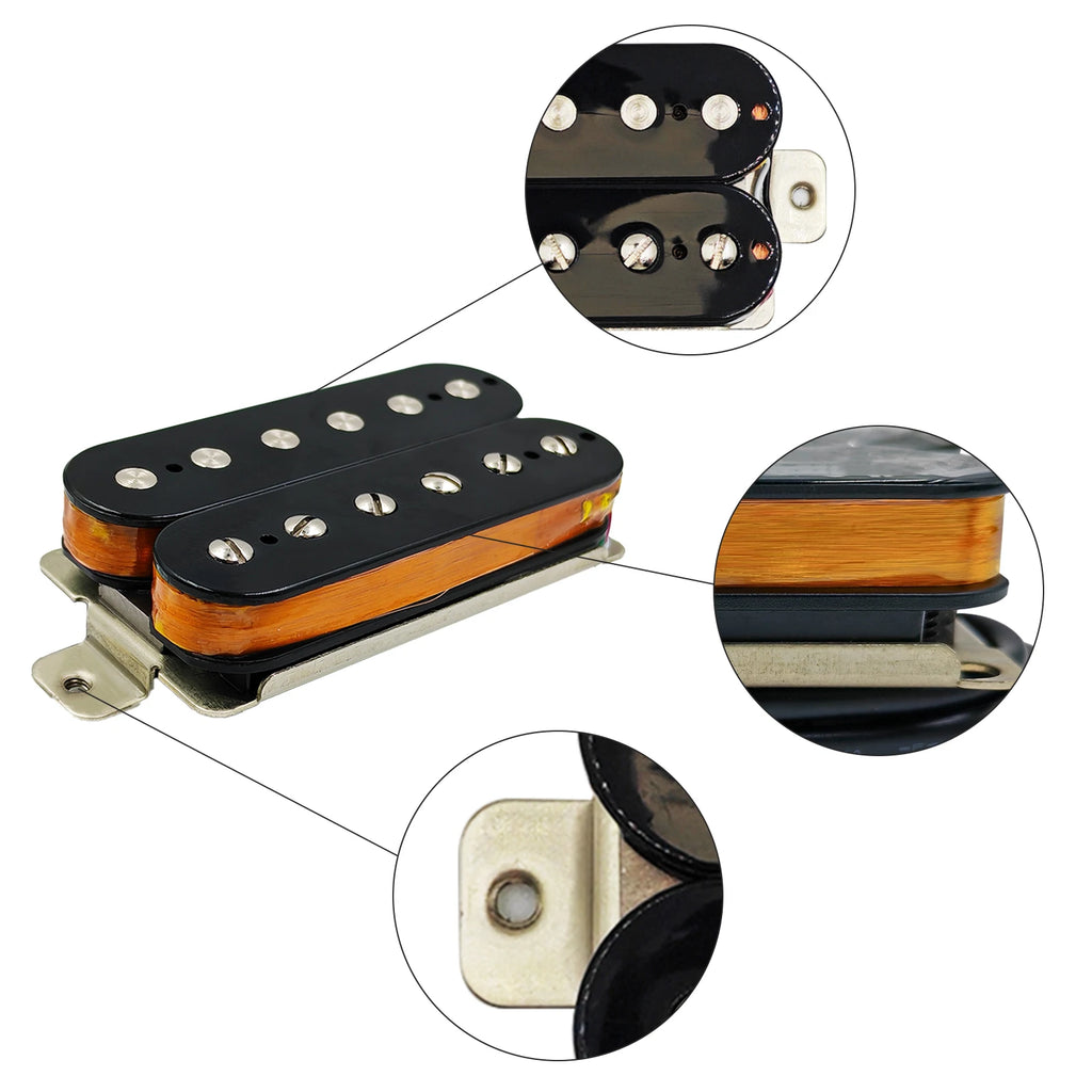 Phrilam Pro HH High output Alnico5 6 non &6 adjustable Humbucker Neck/50mm7.6K  Bridge/52mm Pickups8.8/16.5K for Electric Guitar