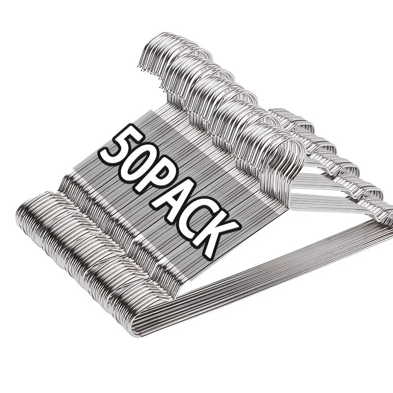 20/50PCS Heavy Duty Stainless Steel Hangers, 16.5 Inch Ultra Thin Space Saving Clothes Hangers, Polished Metal Wardrobe Hangers