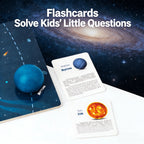 3D Planet Wooden Solar System Toy - 8 Planets with Balls & Cards - Montessori Astronomy for Kids 3+ - Safe Water-Based Paint