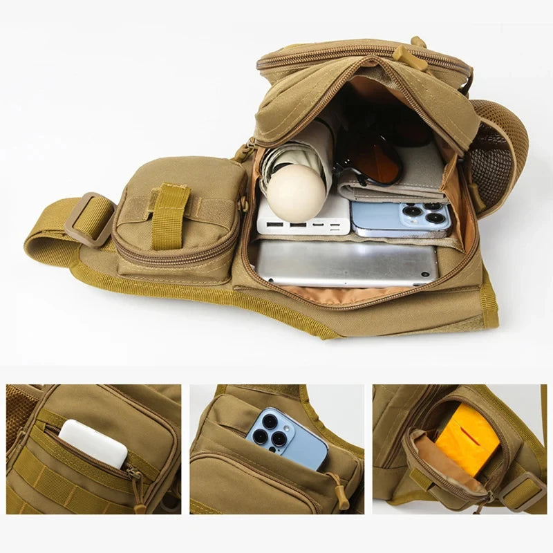 Camping Climbing Bag Chest Pouch For Men Cycling Hiking Travel Outdoor Sport Tactical Crossbody Molle Fishing Waist Fanny Pack
