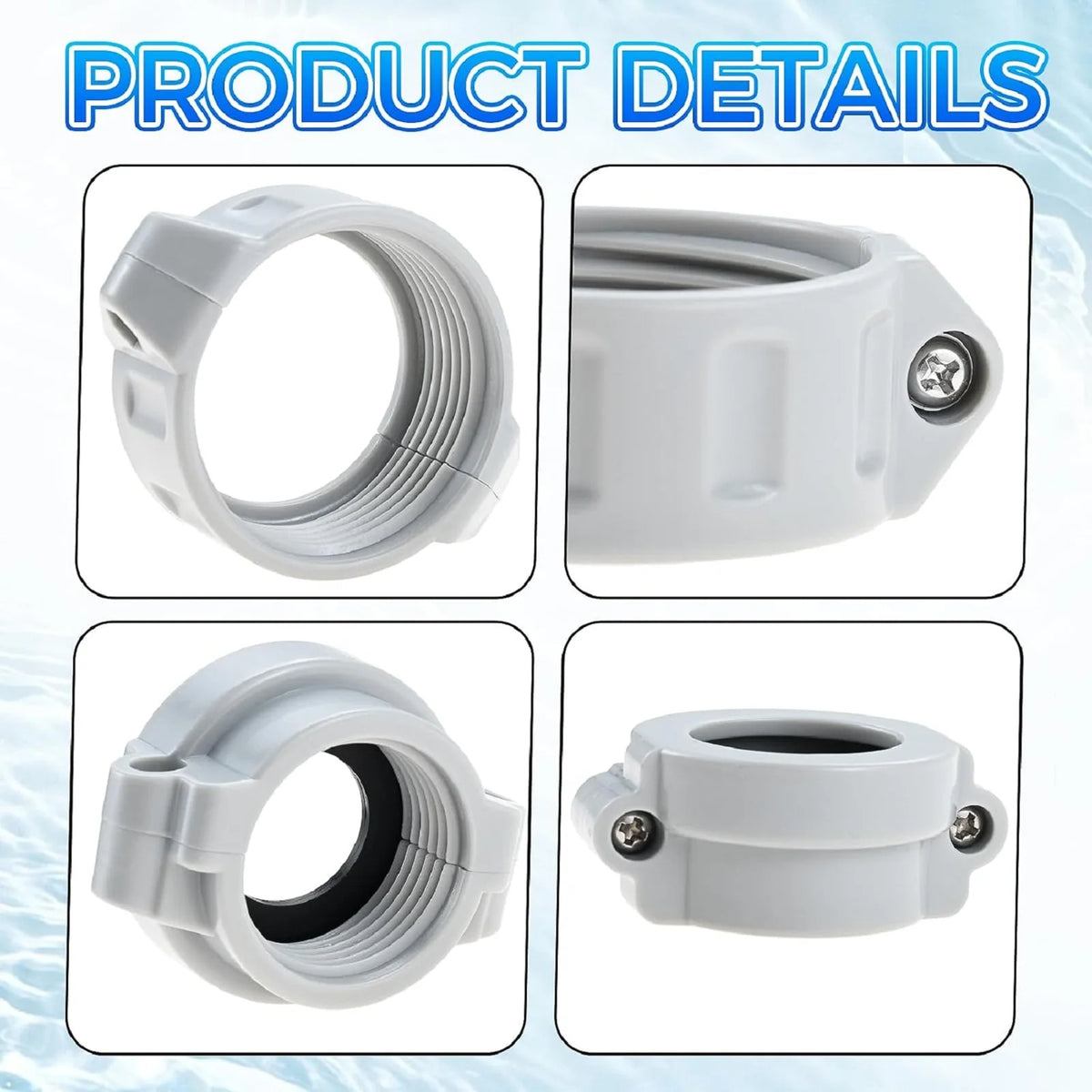 Replacement Inflation Adapter Screw Nut Rubber Seals Connector and Nipple for Coleman Lay-Z-Spa A Coupling Pump & B/C Water Pipe