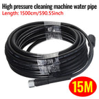 1Pc 6m /8m /10m /15m Pressure Washer Replacement Hose M22 Screw M14 Thread 5800 PSI Max 60℃ PVC Stainless Steel Car Wash Pipe