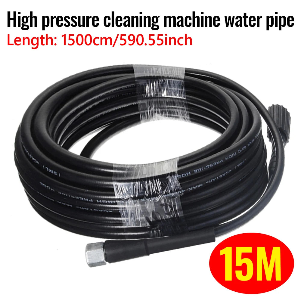 1Pc 6m /8m /10m /15m Pressure Washer Replacement Hose M22 Screw M14 Thread 5800 PSI Max 60℃ PVC Stainless Steel Car Wash Pipe