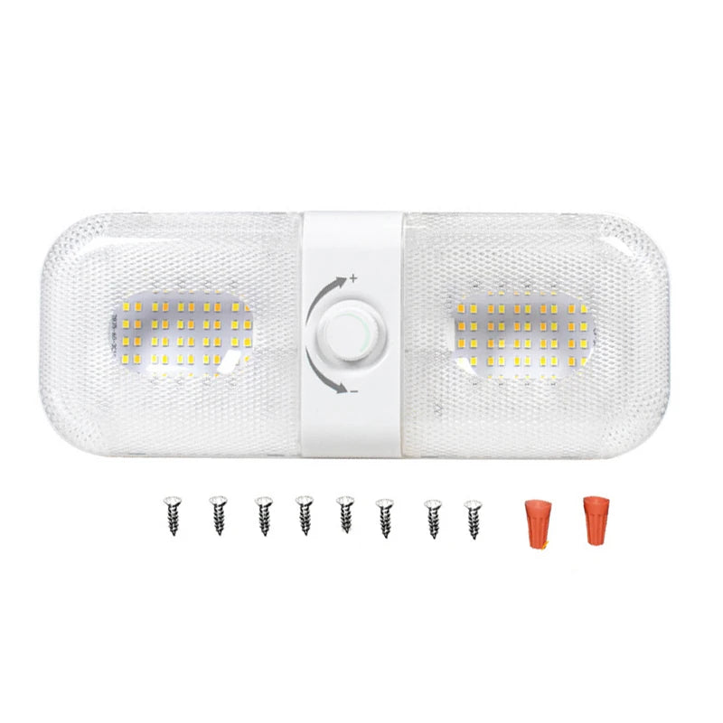 Highbright 120LED Car Interior Reading Lights 3 Color Dimming RV Dome Lights 12V Boat Truck Camper Trailer Caravan Ceiling Light