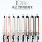 Temperature Setting Electric Hair Curler Straightener Long Curling Tong Wand 9-38mm Professional Hair Curling Iron LCD Screen
