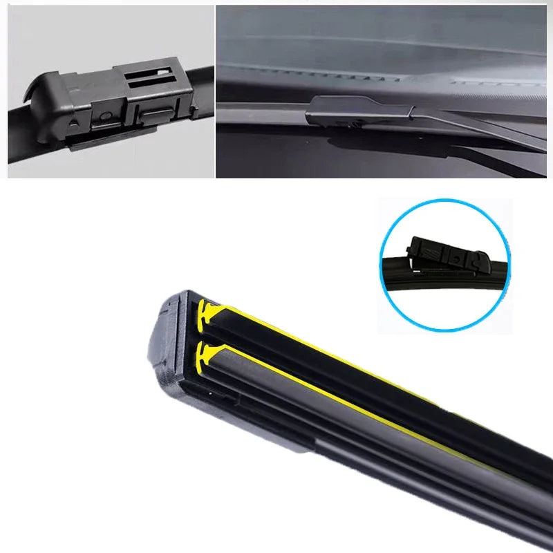 Car Windshield Wiper blades Universal Soft Double layer Rubber Frameless Bracketless car wipers 14" 16" 19" 20" 21" 22" 24"26"