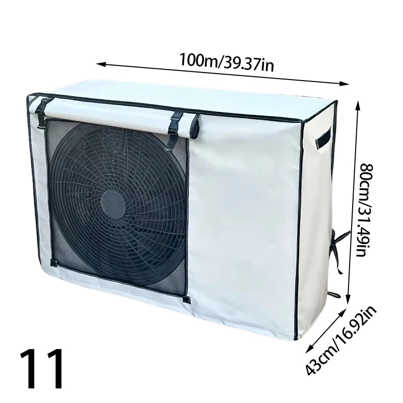 Multi-sizes Oxford Cloth AC Cover Breathable Easy To Install Durable Dirt-Proof Outdoor Use Rollup AC Cover Weather Protection