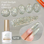 BORN PRETTY 10ml Snow Glitter Gel Nail Polish Pink Milky White Jelly Sequins  Semi Permanent Nails Art Design Varnish Manicure