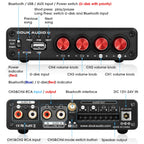 Douk Audio Mini Bluetooth 5.0 Digital Amplifier HiFi 4 Channel Audio Amp for Home Stereo System Car / Multi-room Power Amp 50W*4