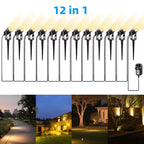 Led Garden Lights Outdoor Lawn Lamp Safety Low Voltage Street Lights IP65 Waterproof 2/4/6/12 in 1 Landscape Lighting Warm White