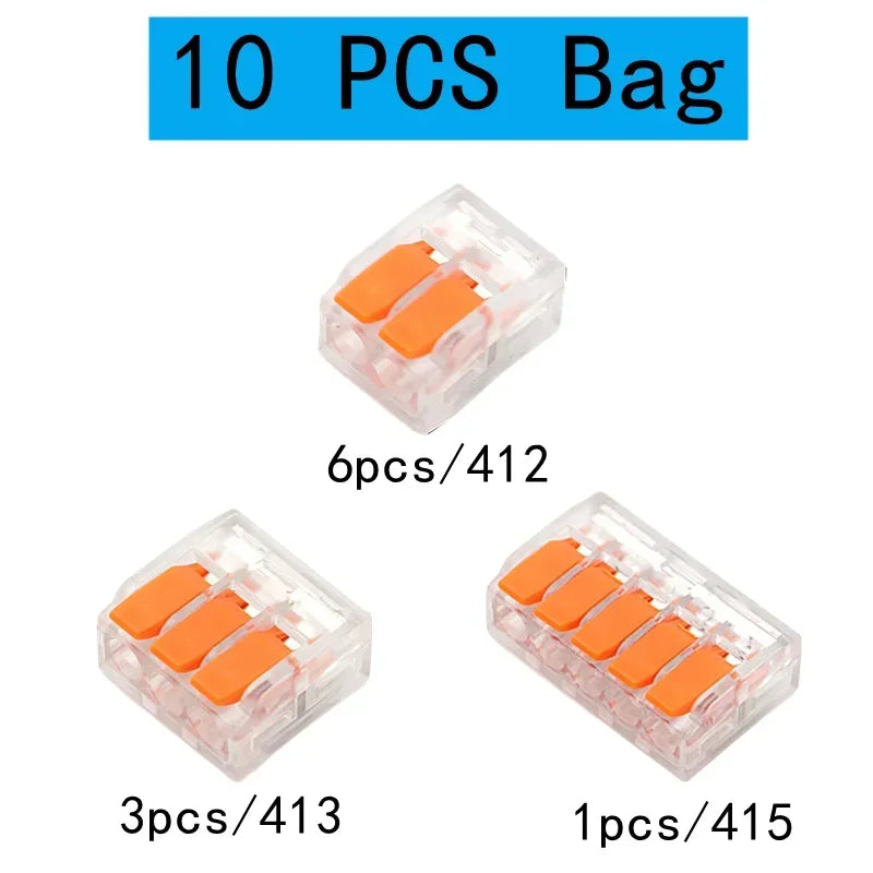 Quick connector, DIY wire connector (28-12 AWG), 2/3/4/5 ports, plug-in electrical connection terminal, mini cable terminal