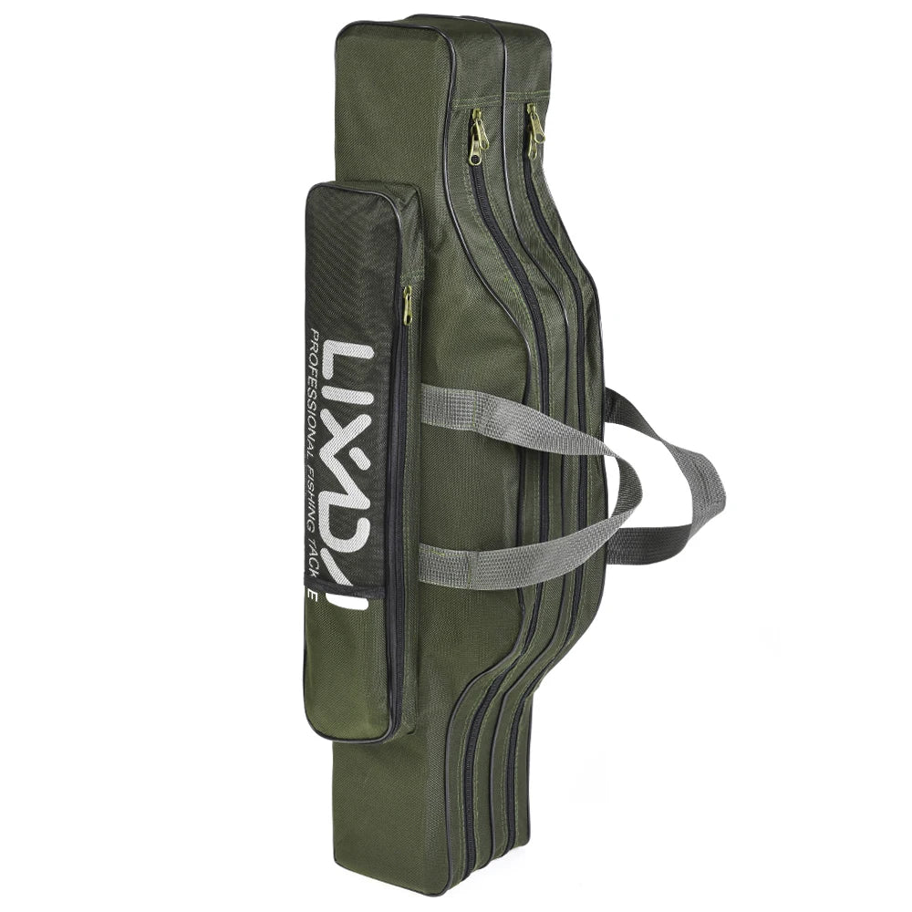 Fishing Bag Portable Folding Fishing Rod Reel Bag Fishing Pole Gear Tackle Tool Carry Case Carrier Travel Storage Bag Organizer