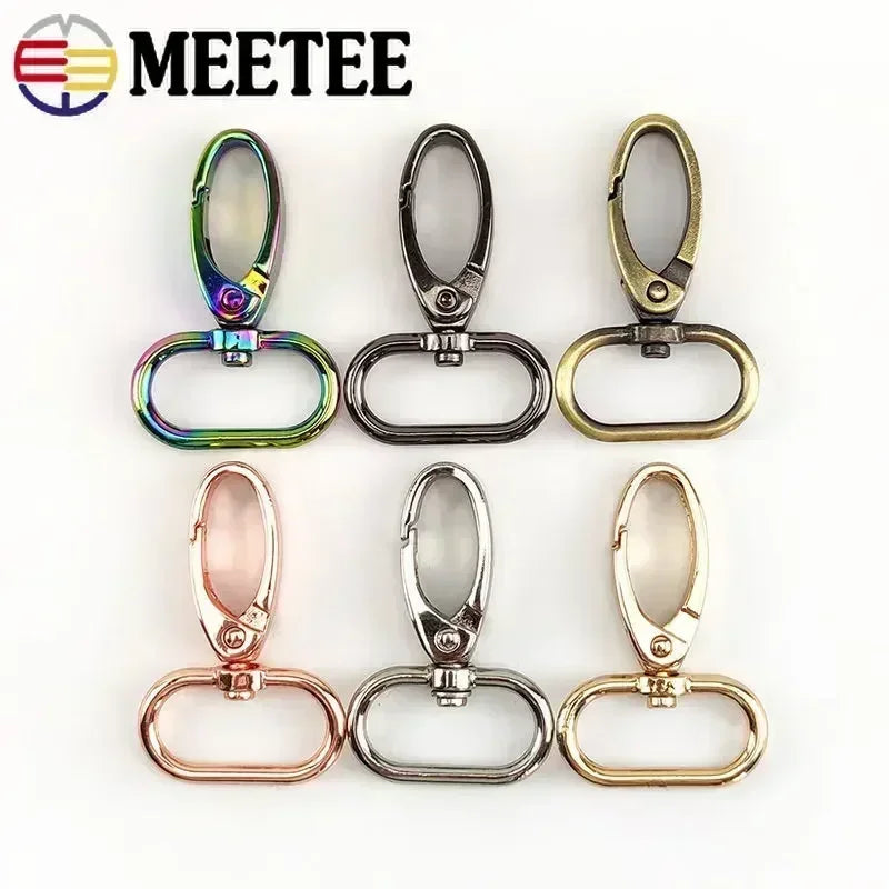 50Pcs Metal Strap Buckles Swivel Lobster Clasp Bag Webbing Trigger Snap Hooks Handbag Carabiner Hangers DIY KeyChain Accessories