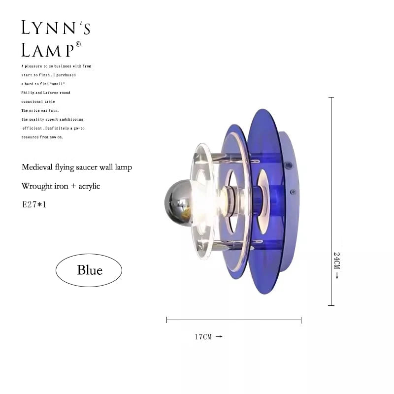 Italian Bauhaus LED Wall Lamps Living Room Bedroom Bedside Lamp Medieval Round Flying Saucer Wall Lights Bar Atmosphere Decor