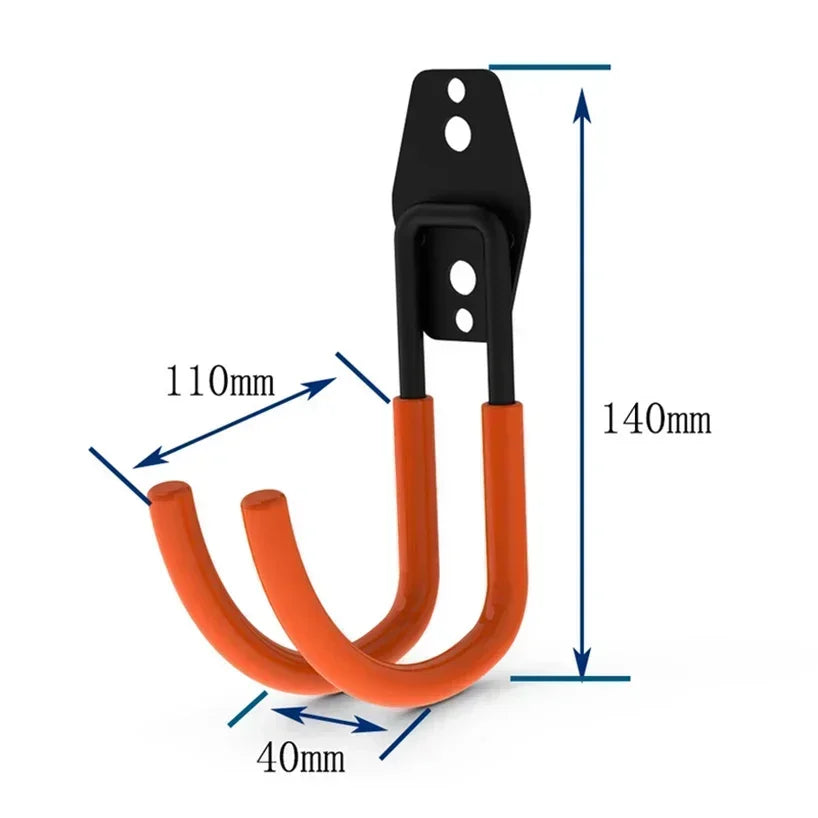 Wall Mount Heavy Duty Metal Hook Garage Organizer Hooks Water Pipe Bicycle Hanger Anti-slip Storage Hook For Ladders Garden Tool