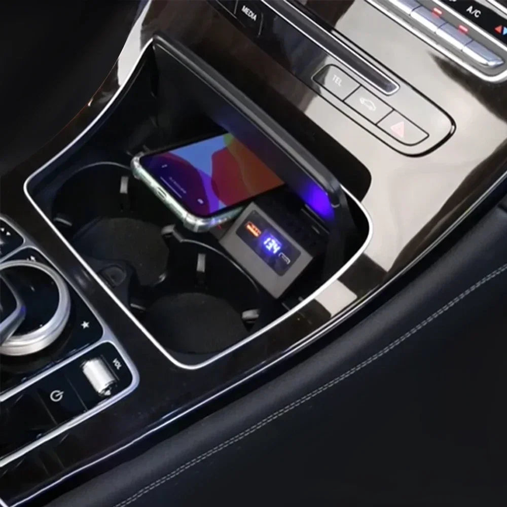 Moreway wireless charger For Mercedes Benz W205 C43 C63 GLC43 GLC63 X253 Phone Holder Fast Charging Car interior accessories