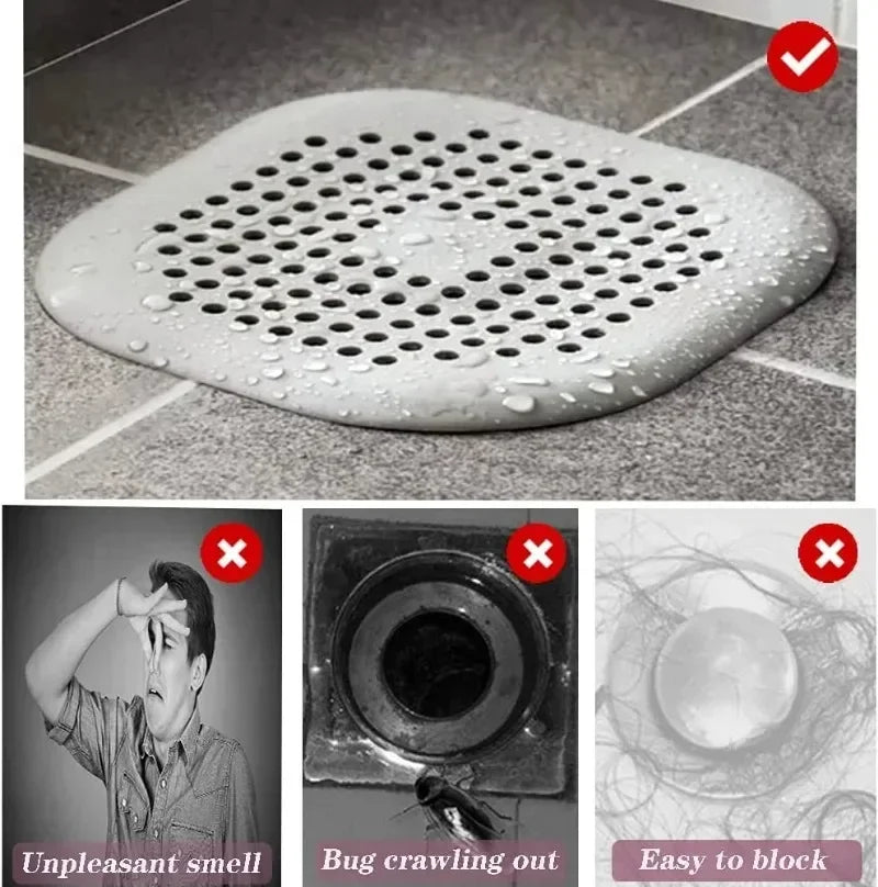 1/10PCS Bathroom Hair Filter Sink Anti-Blocking Strainer Bathtub Shower Floor Drain Stopper Silicone Kitchen Deodorant Plug
