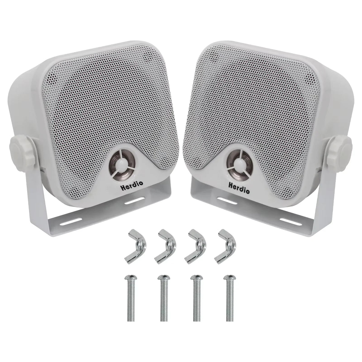 Herdio 4 Inch Heavy Duty Waterproof Boat Marine Box Outdoor Speakers Surface Mounted For Skid Steer ATV UTV RZR Golf Cart Boat