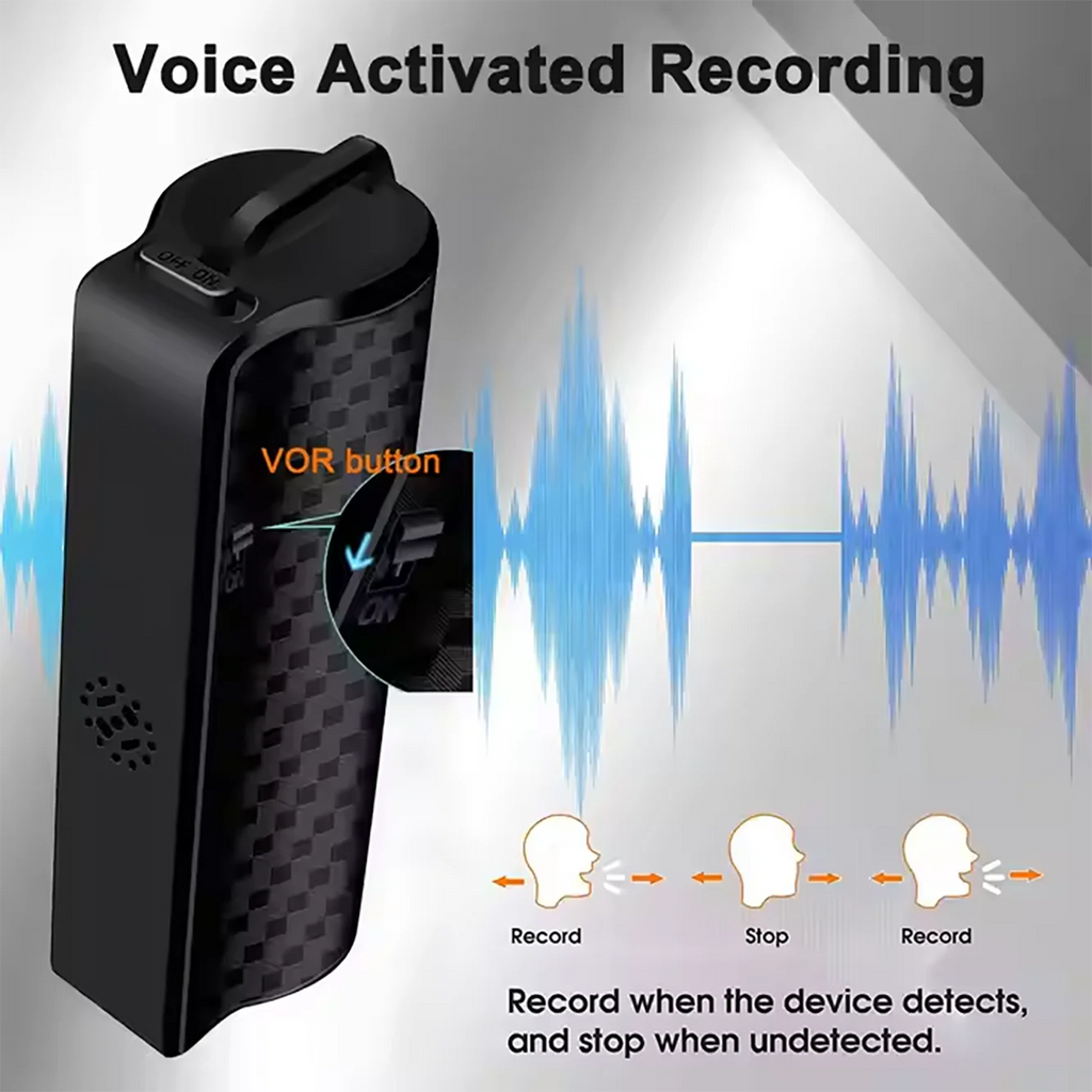 Professional Voice Recorder Digital Audio Dictaphone Waterproof Magnetic Long Standby Time 500hous Recording Pen Noise Reduction